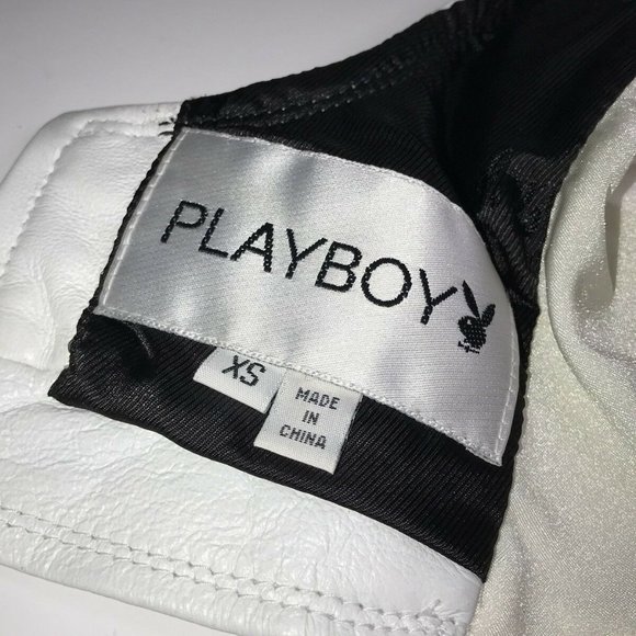 Vintage Playboy Bunny Leather Halter Top Crop - Picture 7 of 8